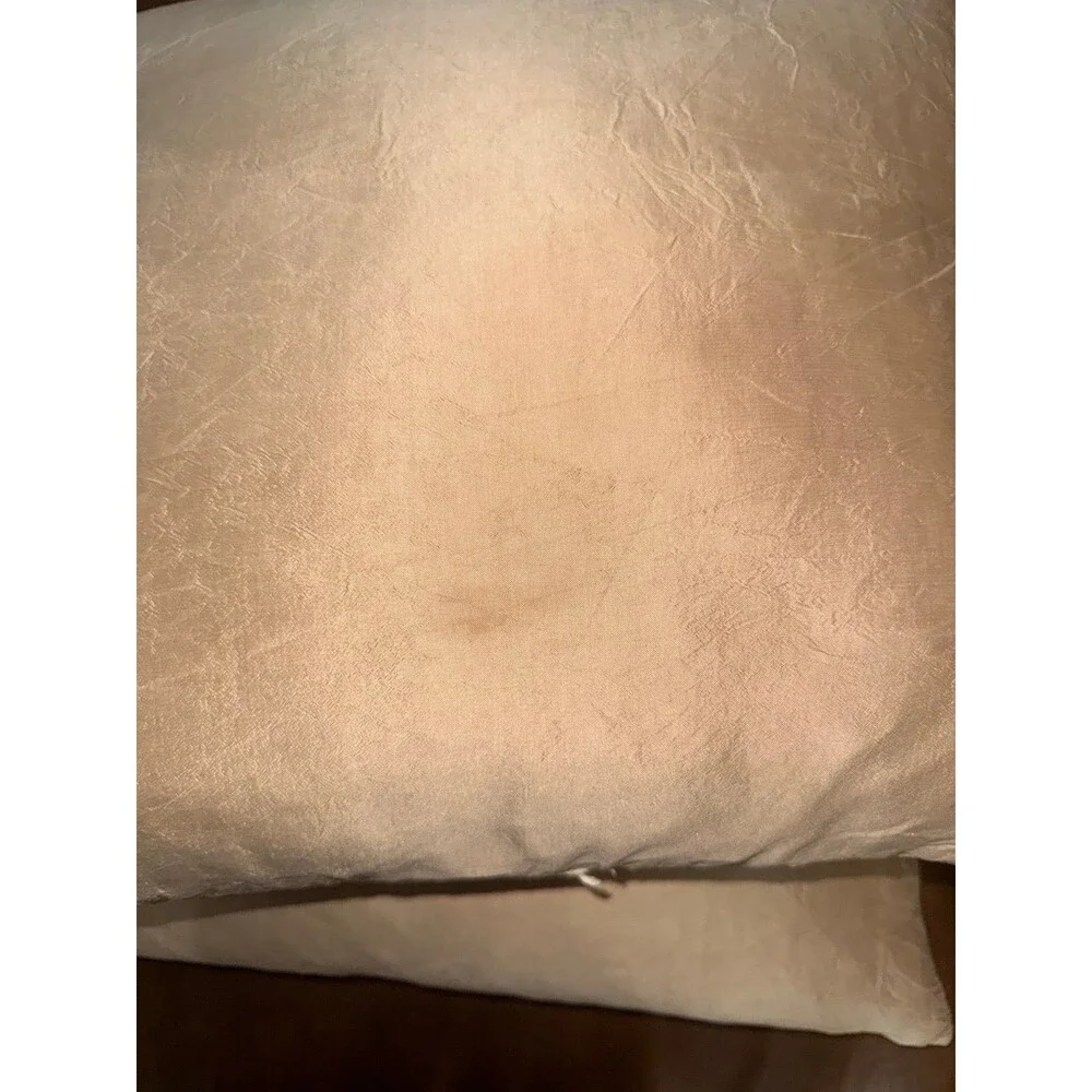 Vtg. Victoria Classics King Floral Jacquard Shams + Feather/Down Silk Pillows